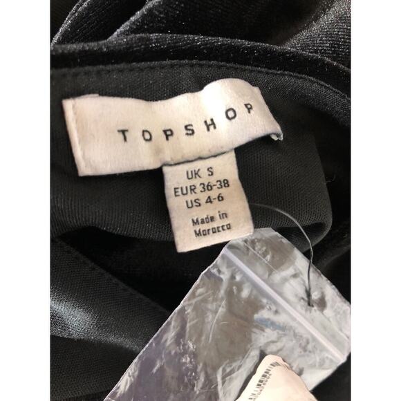 Topshop Dress Velvet Wrap Mock Neck Cutout Back Long Sleeve Mini NWT 4-6 - Picture 6 of 9